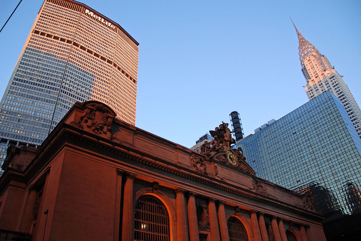 01-2 New York City Grand Central Terminal, MetLife Building, Chrysler Building At Sunset